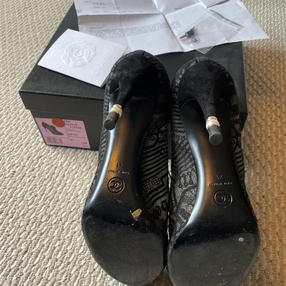 Chanel short boot bootie black lace mesh size 41/10. - Picture 9 of 9